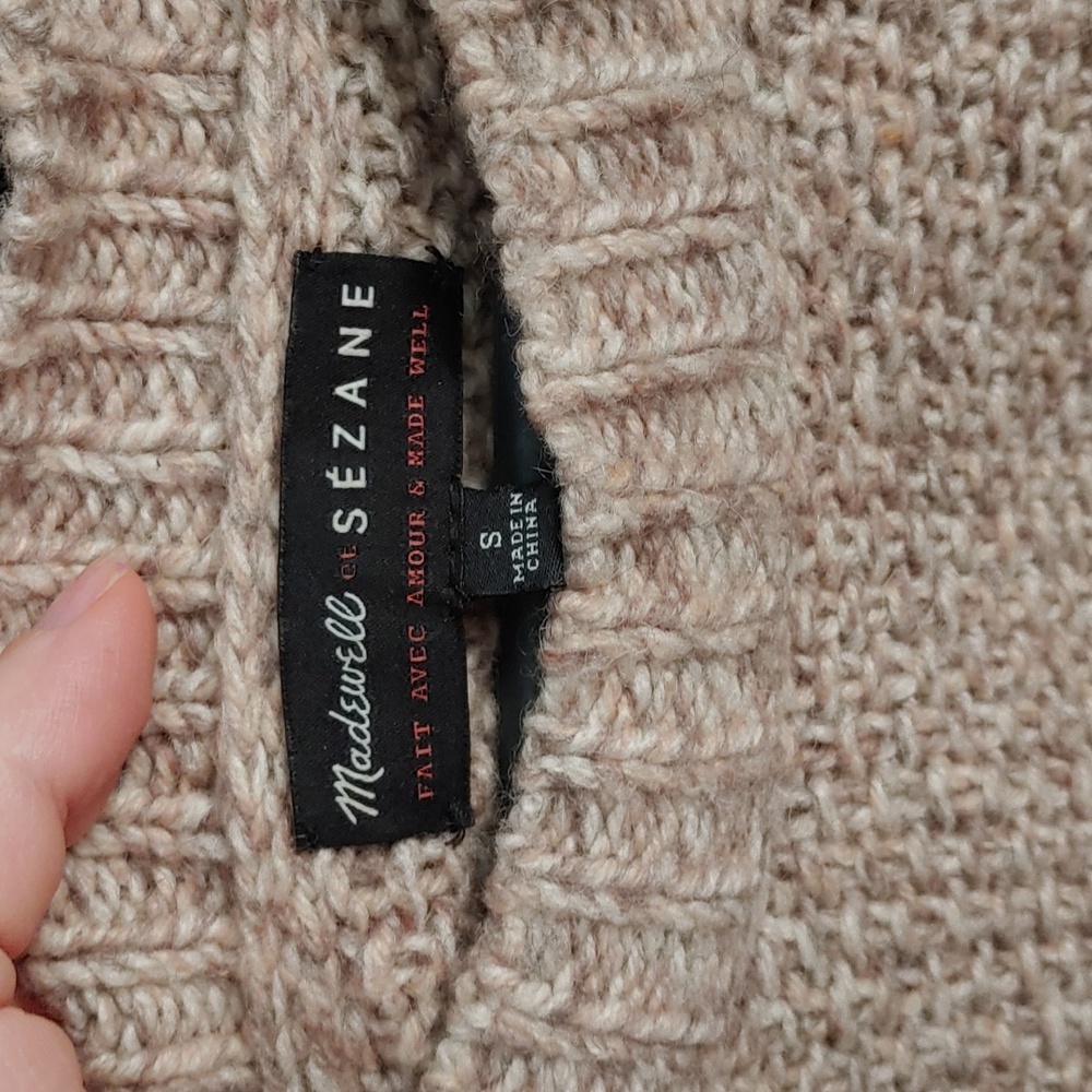 Madewell x Sezane oversized oatmeal beige knit sweater - Picture 2 of 6